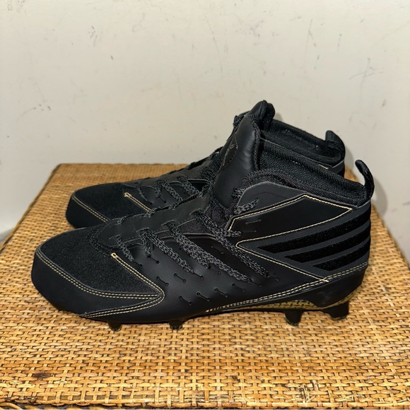 Adidas Men’s Size 10 Freak Kevlar AQ6835 Dark Ops Lacrosse Cleats Black Gold - Picture 11 of 16